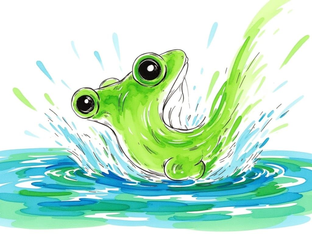 <lora:Sketch n splash:1.0> The Adventurous Pepe the frog