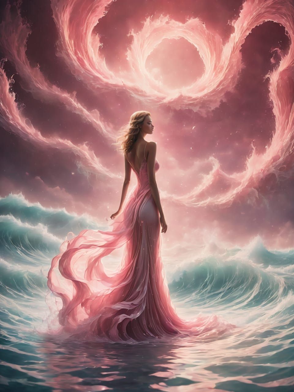 Woman in the waves 4