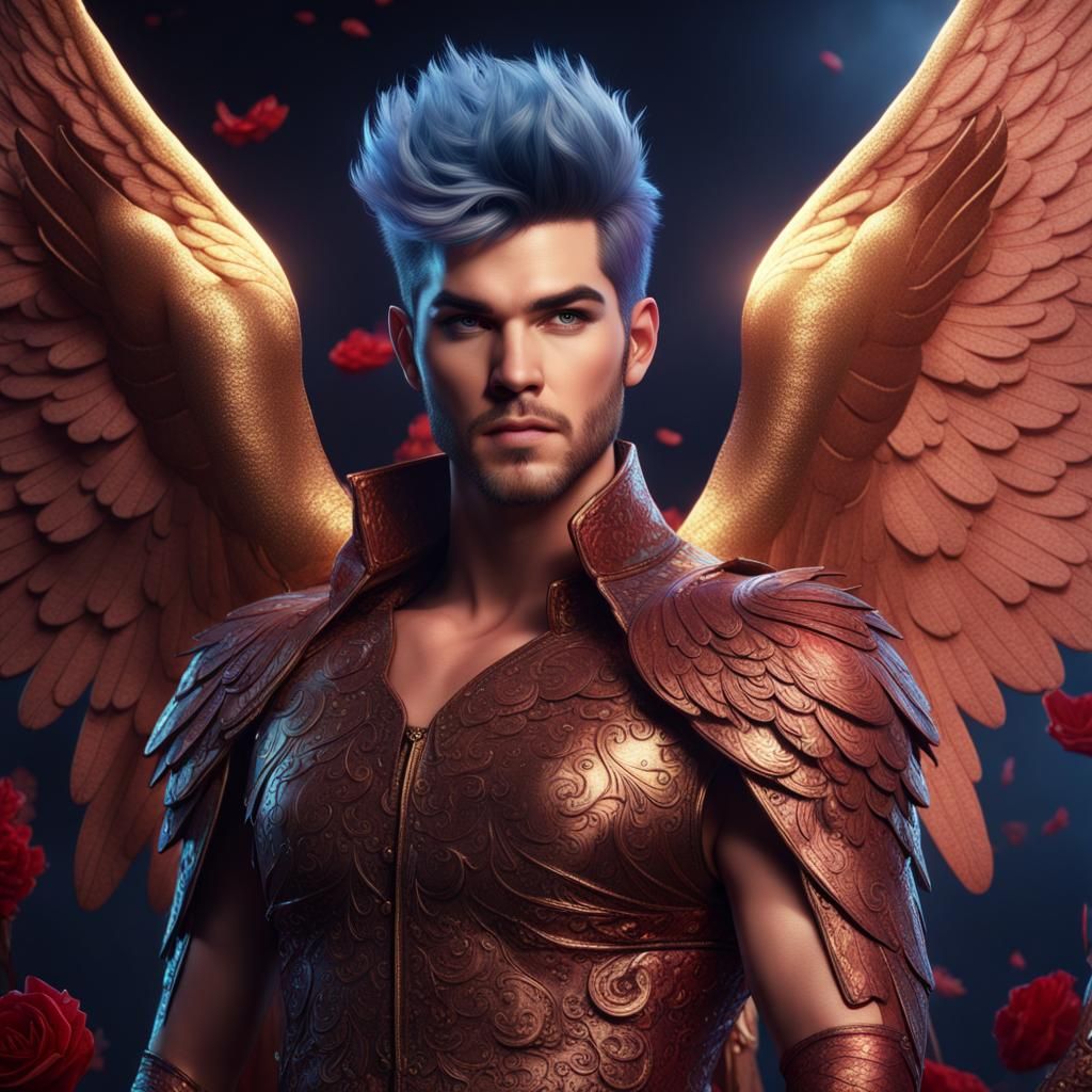 adam lambert as a cupid prince with wings