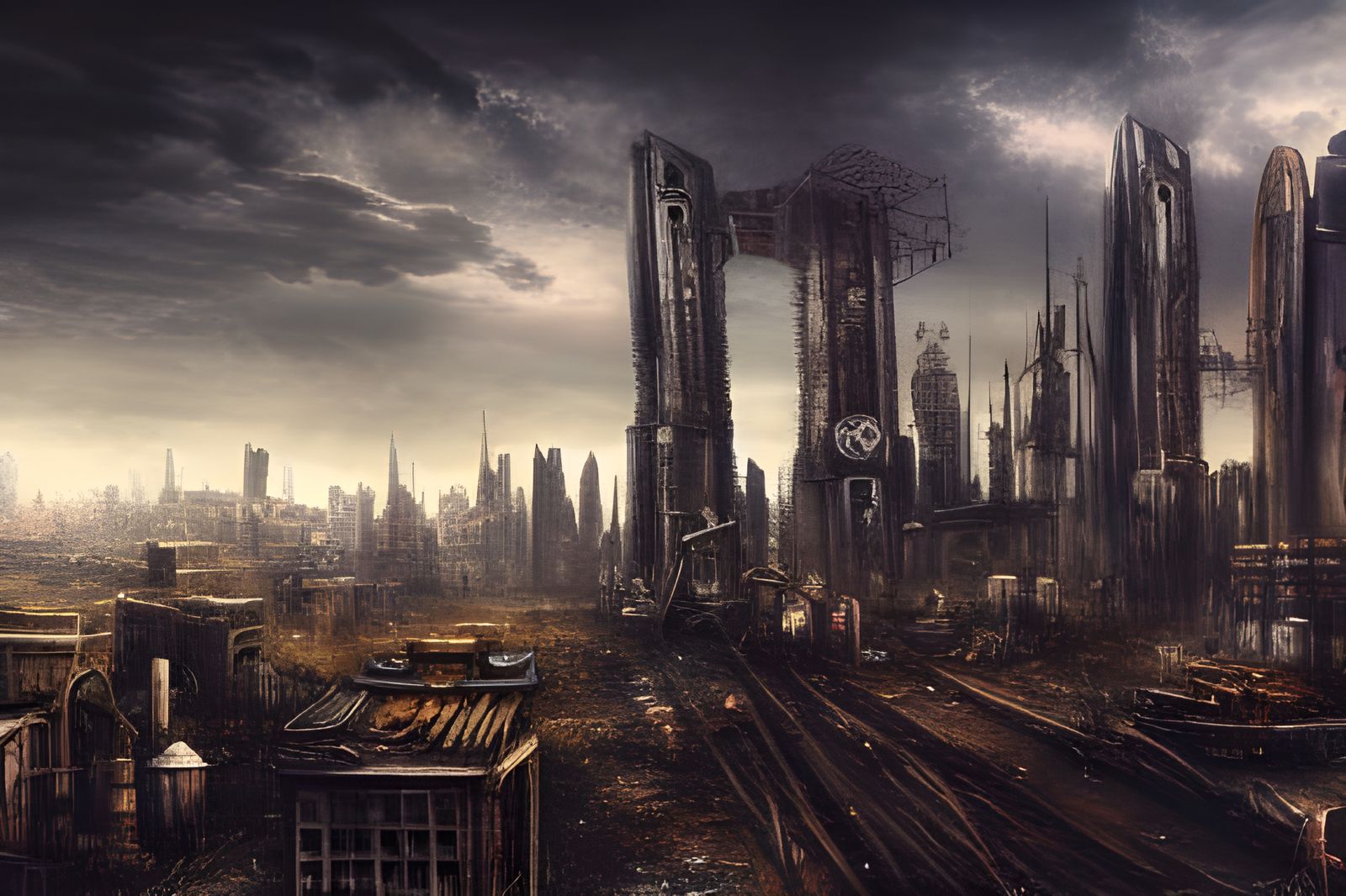 Post Apocalyptic cityscape - AI Generated Artwork - NightCafe Creator