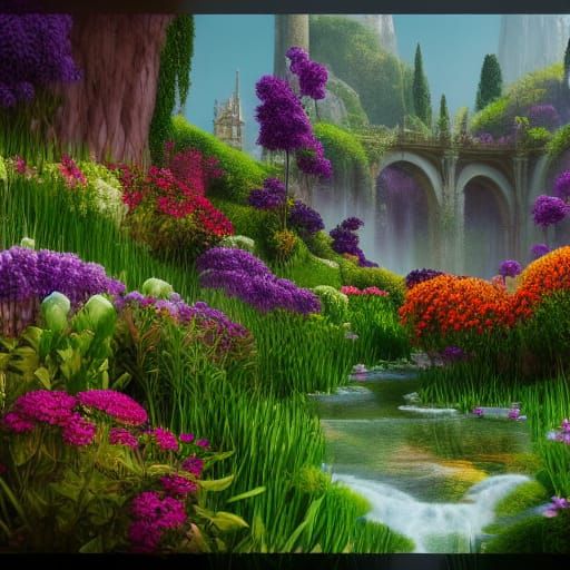 luxurious flower garden