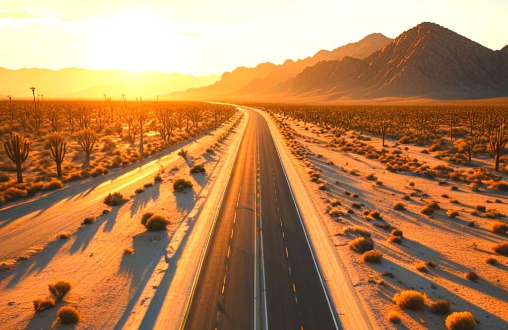 Highway in the Mojave Desert in VistaVision #2750