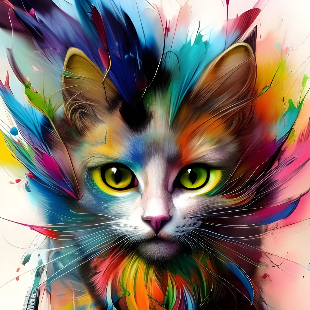 rainbow kitten - AI Generated Artwork - NightCafe Creator