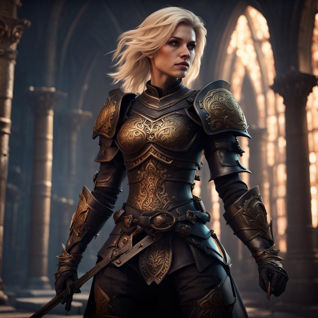 Fantasy character - Female Paladin Warrior - AI Generated Artwork ...