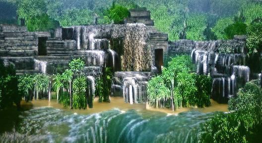 Ancient City on a Tropical Waterfall