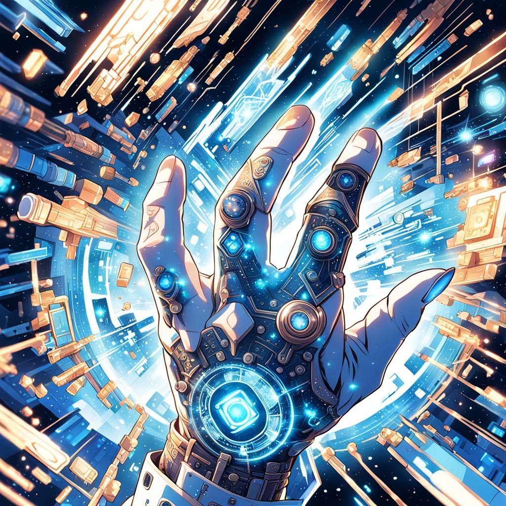 Glowing Finger: Vibrant Anime Key Visual