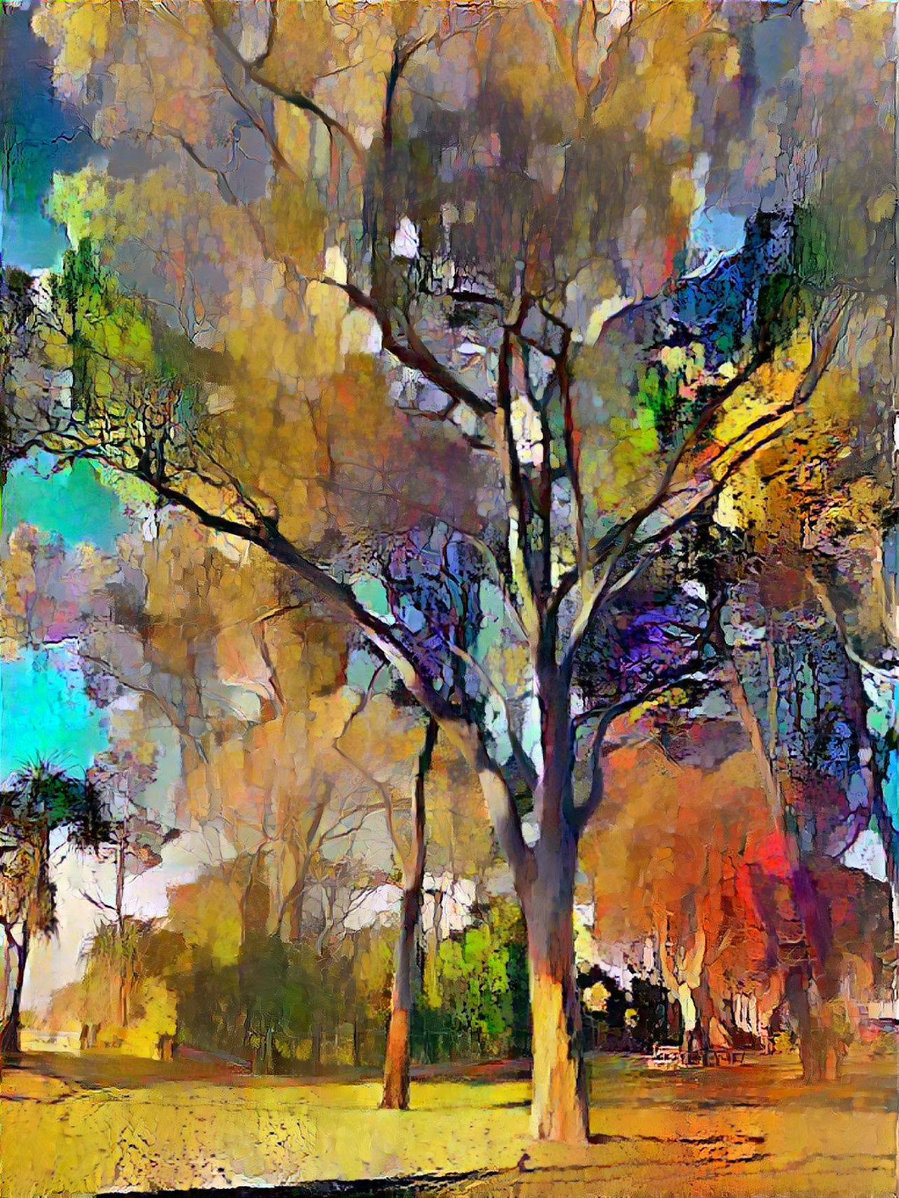 Late Afternoon Beach Trees