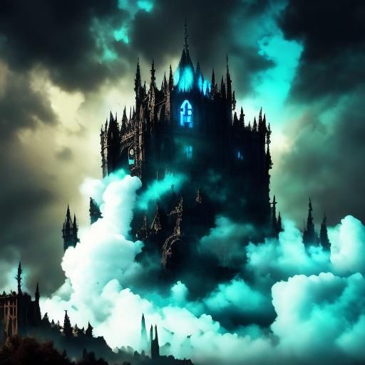 <lora:Darkshaper:1.0> Intricate portrait of a goth man, detailed and dark, macabre, thick smoke, blue and green, intense black, head and sho...