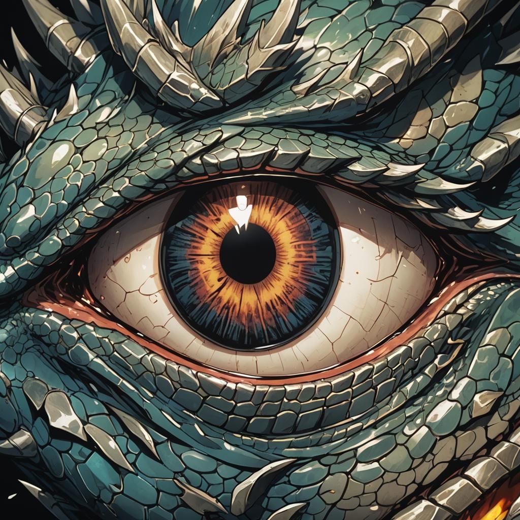 Close up of a dragon eye