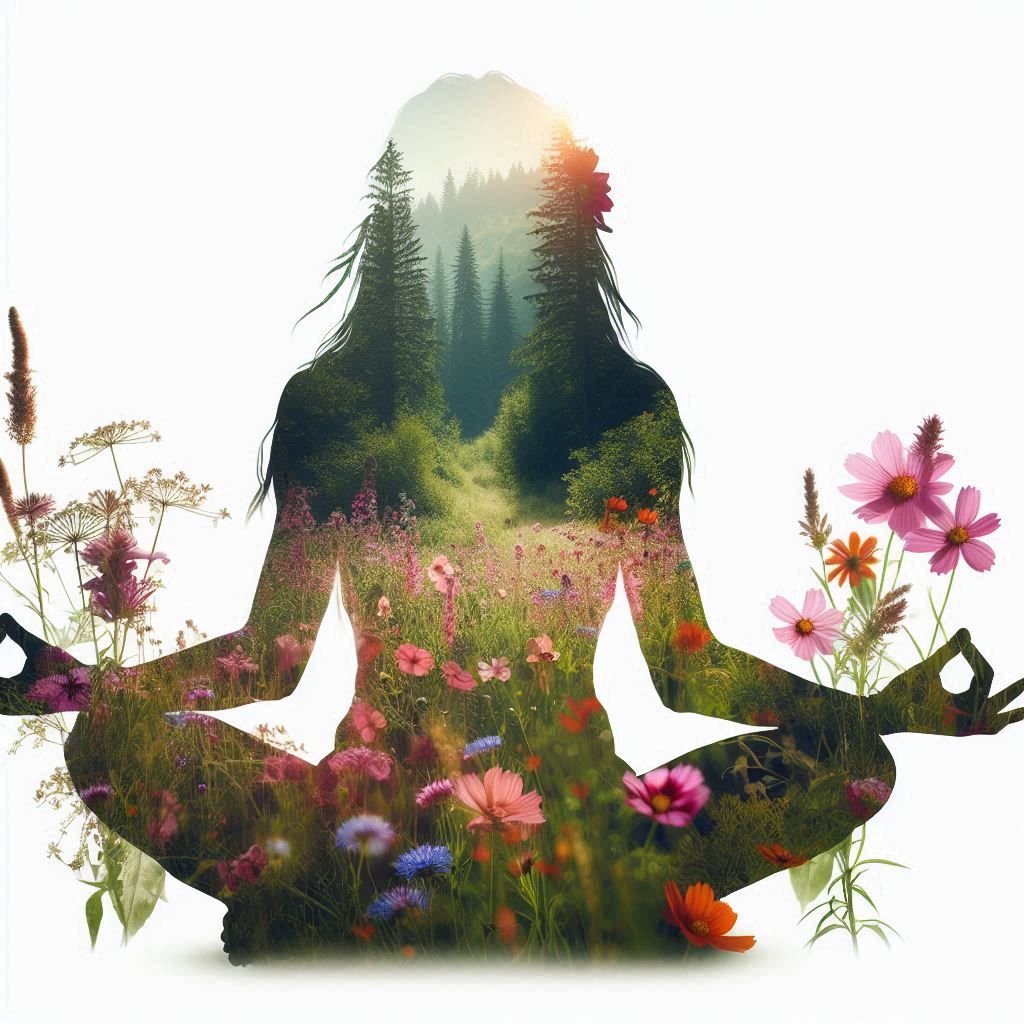 double exposure beautiful fantasy portrait landscape..