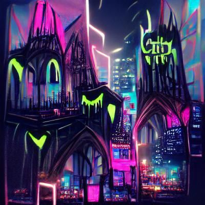 Neon gothic city