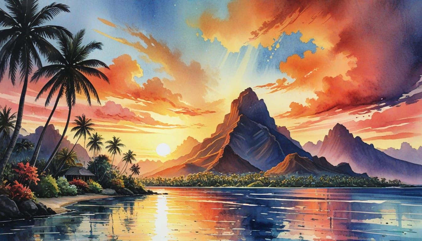 Tahiti Sunrise  by @Z