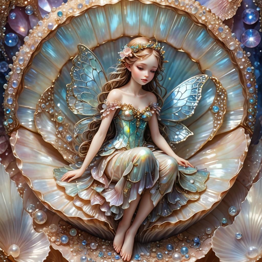 Fairy in a shell   by @KuehlesBlondes
