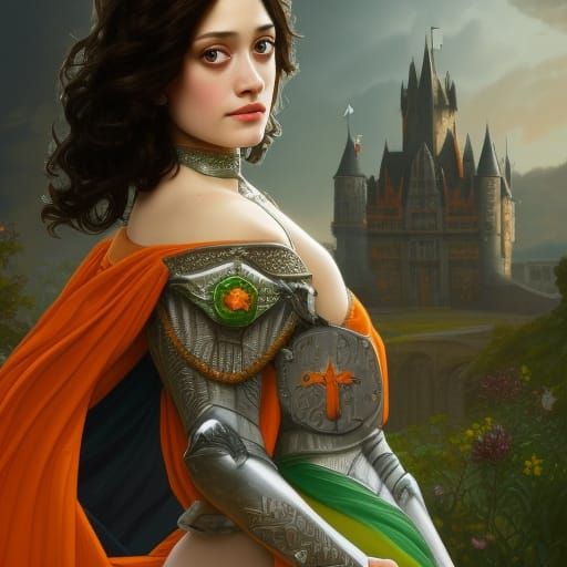 Armored Woman Portrait in Hyperdetailed Digital Art