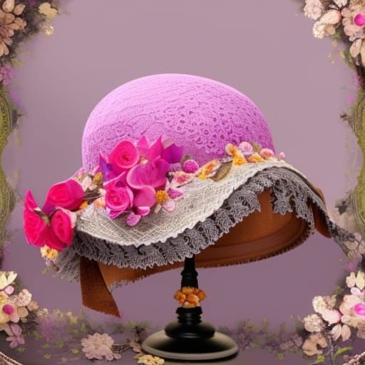 A hat with flowers