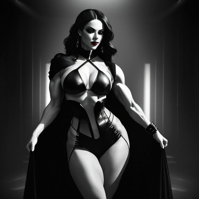 Sultry Gothic Dancer in Film Noir Style