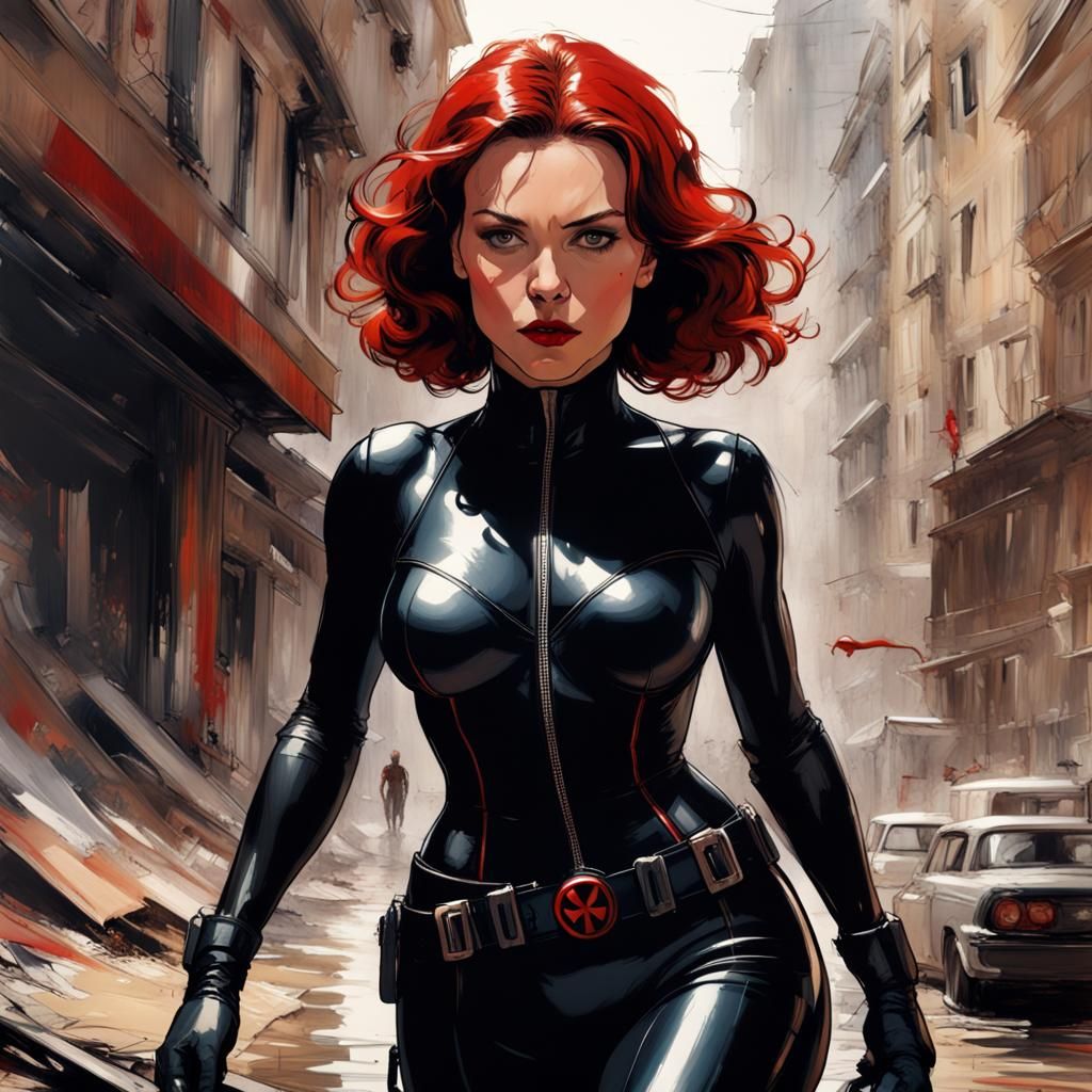 Black Widow aka Natasha Romanoff - AI Generated Artwork - NightCafe Creator