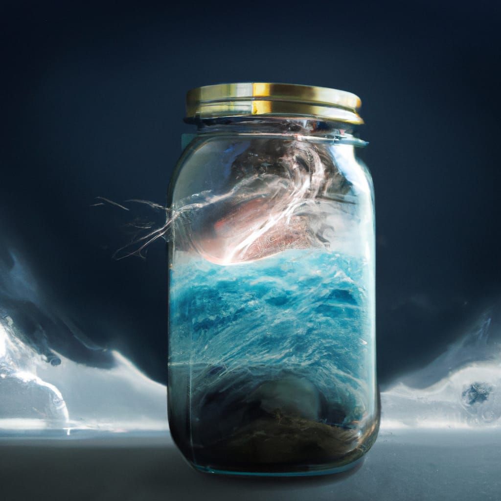 Powerful hurricane in a mason jar.  by @Wendingo