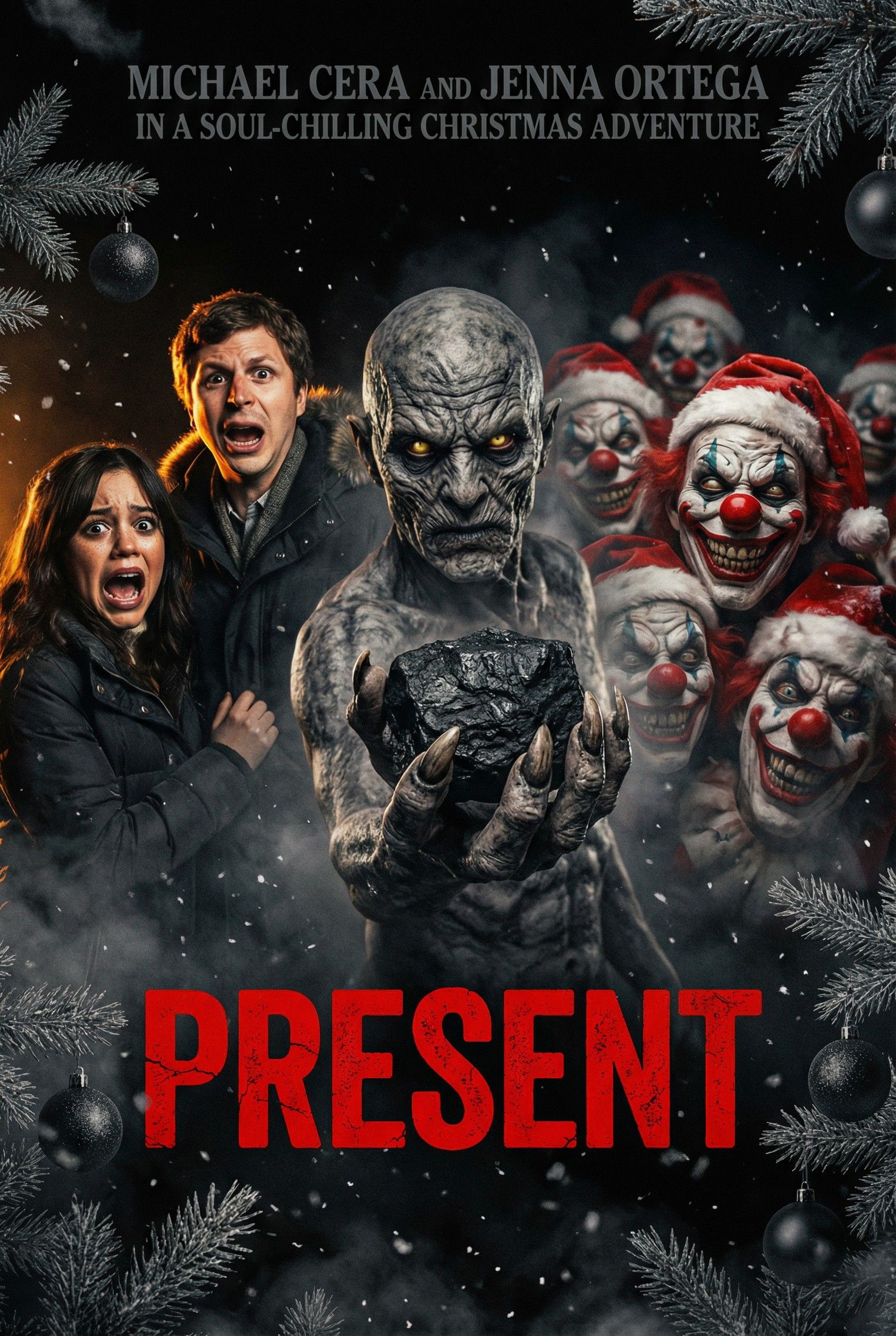 Christmas-themed horror movie poster
