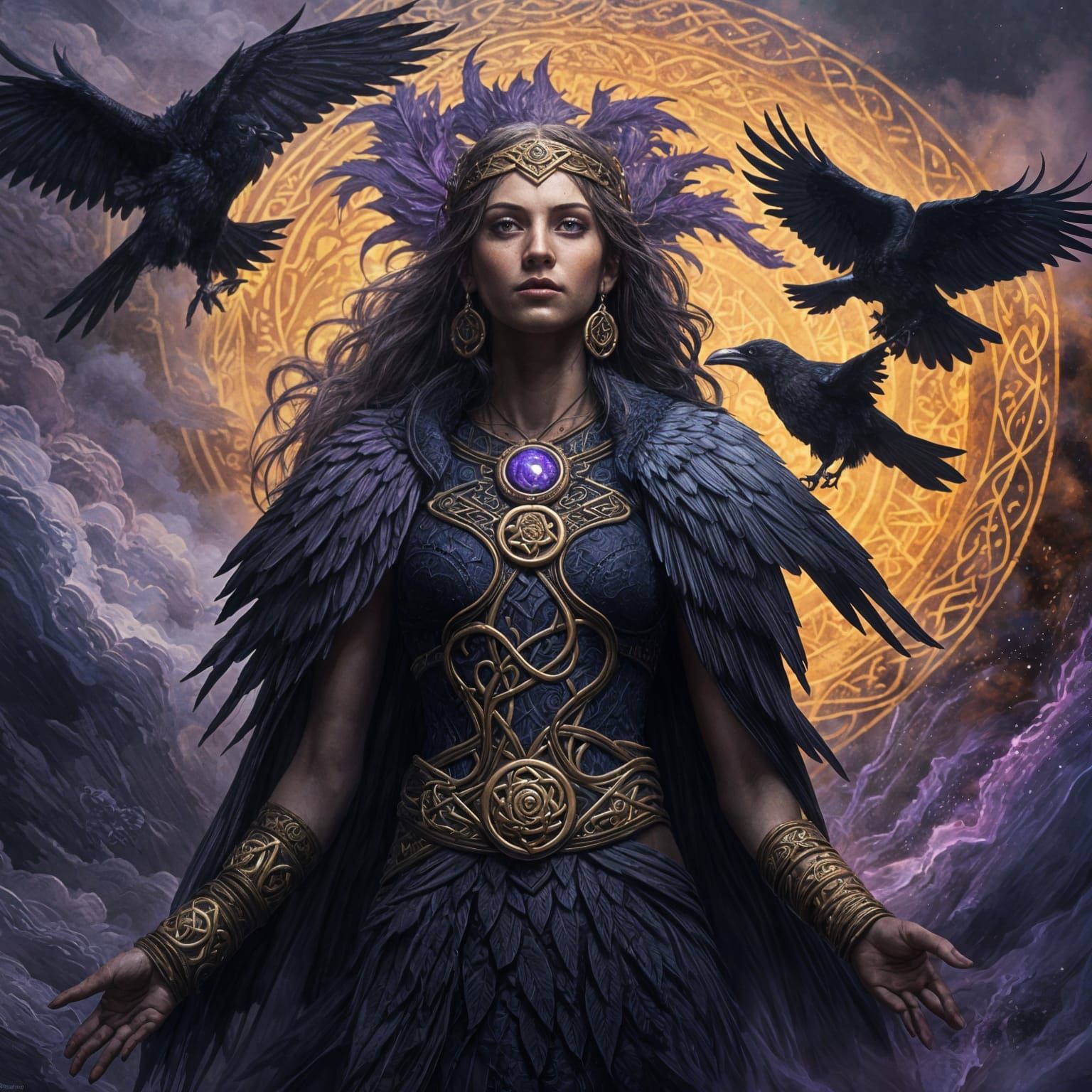 Morrígan the goddess of death, fate, and prophecy  by @H