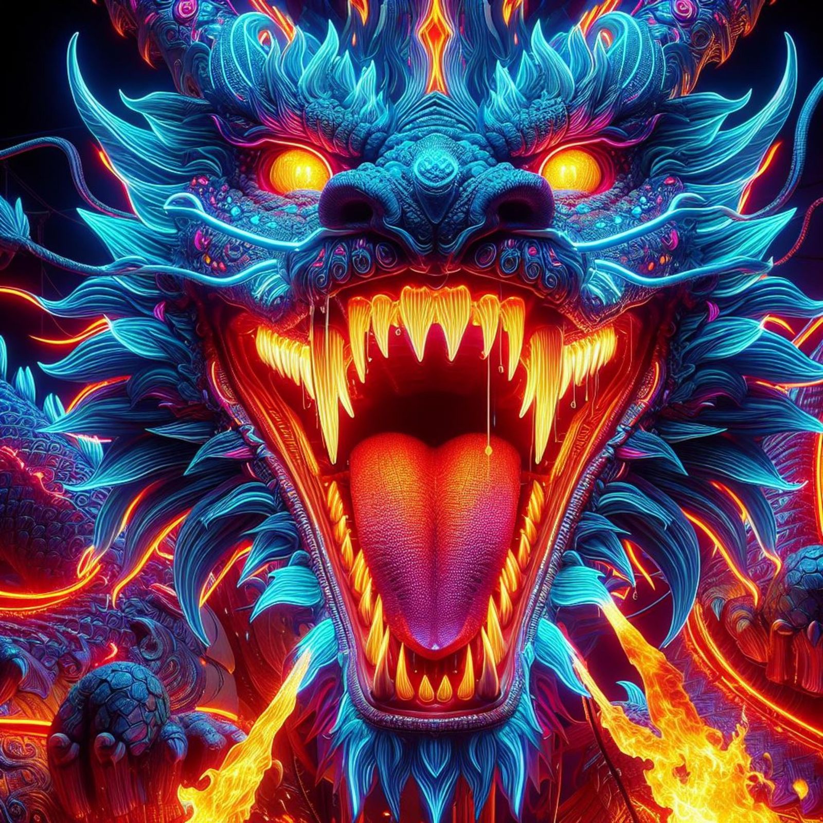 Dragon's glowing smile