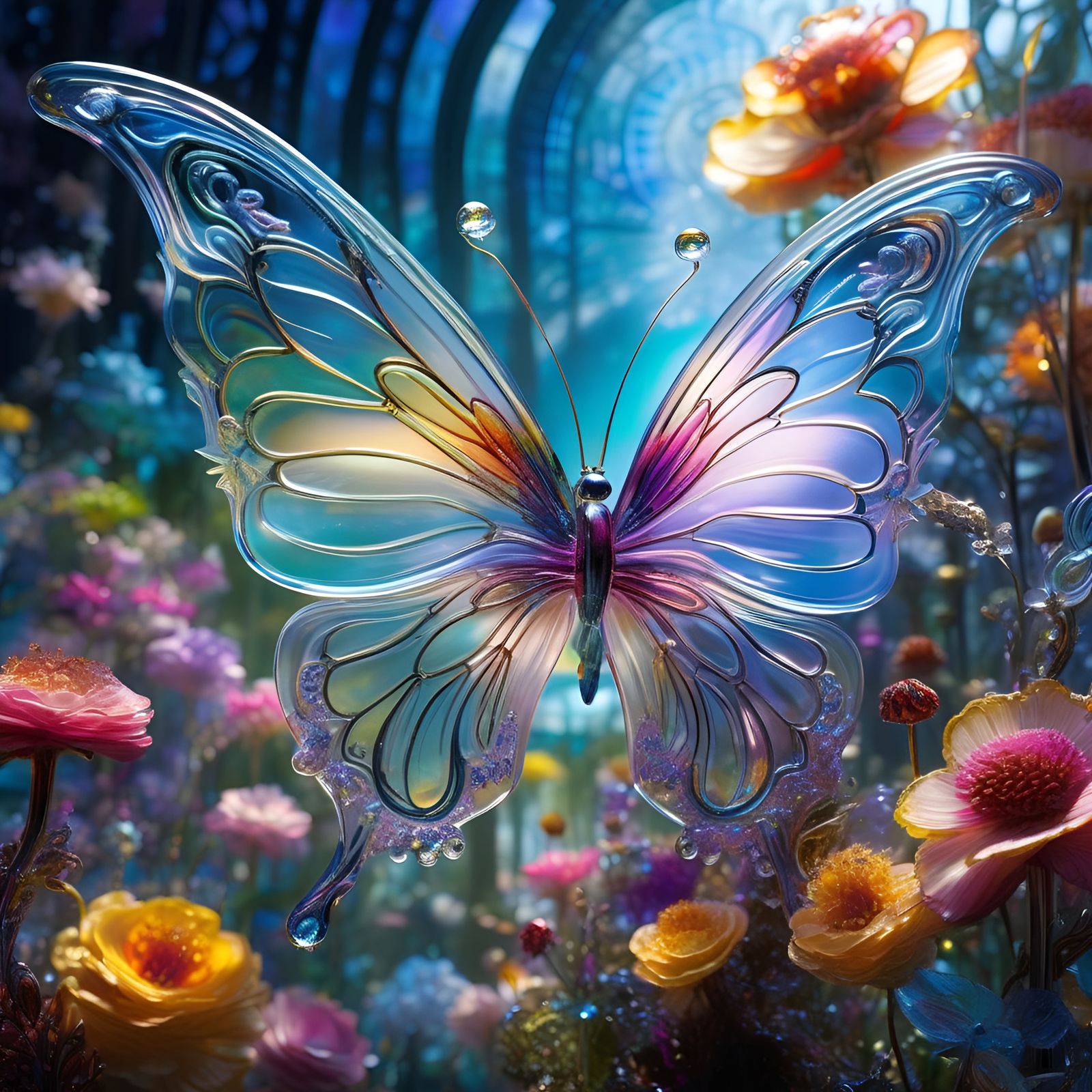 dreamscape a fully transparent Majestic glass buttterflie, award ...