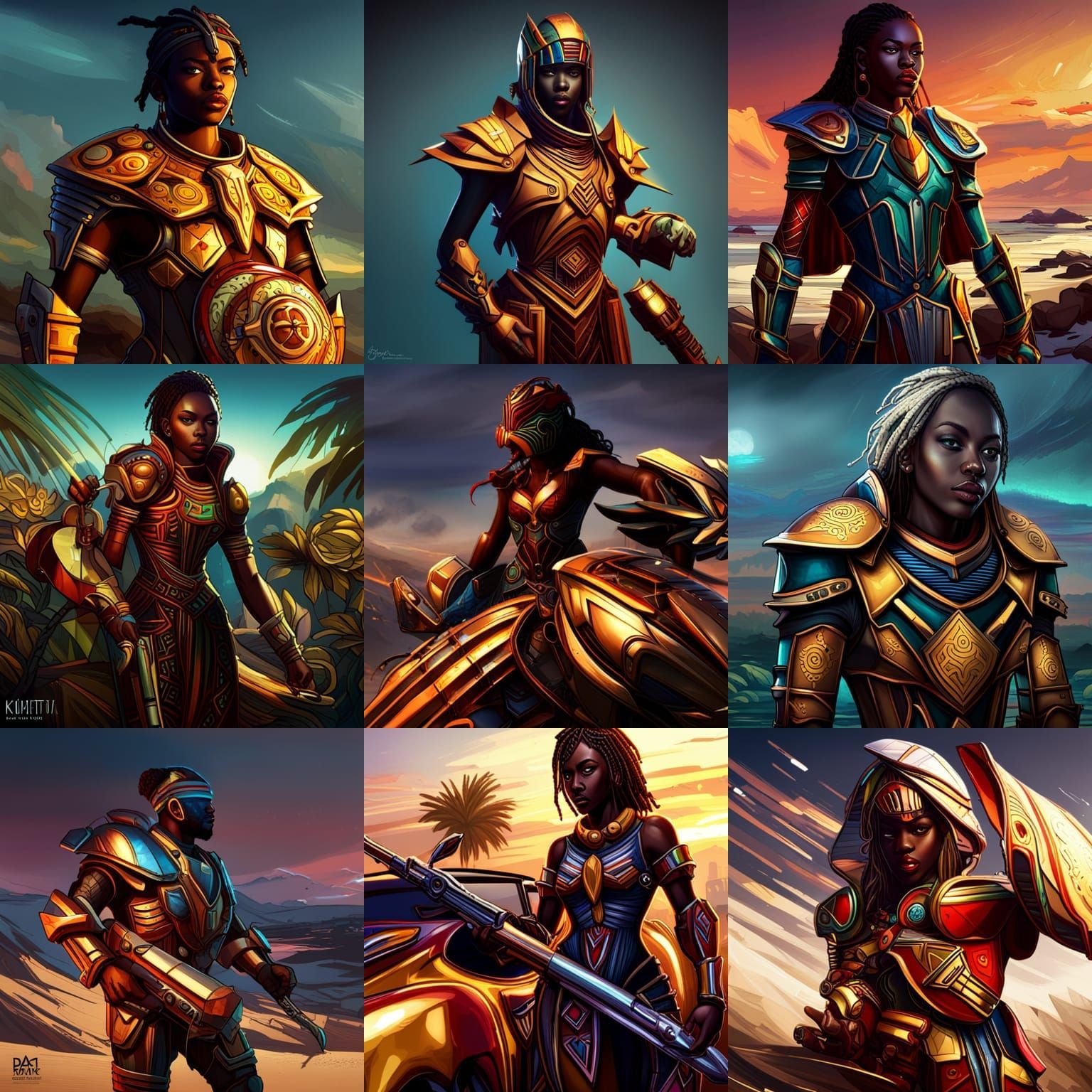 Futuristic African warriors - AI Generated Artwork - NightCafe Creator