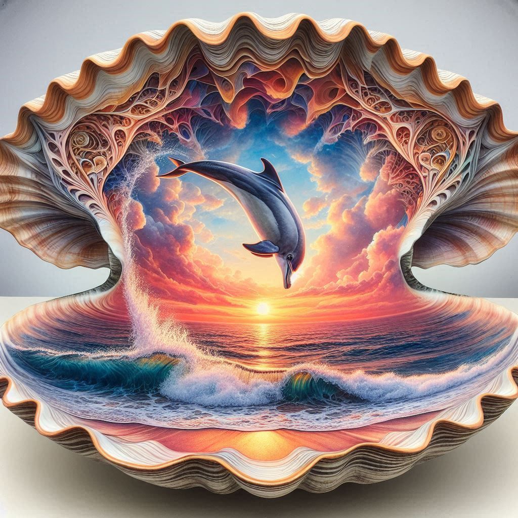 Dolphin jumping in the air