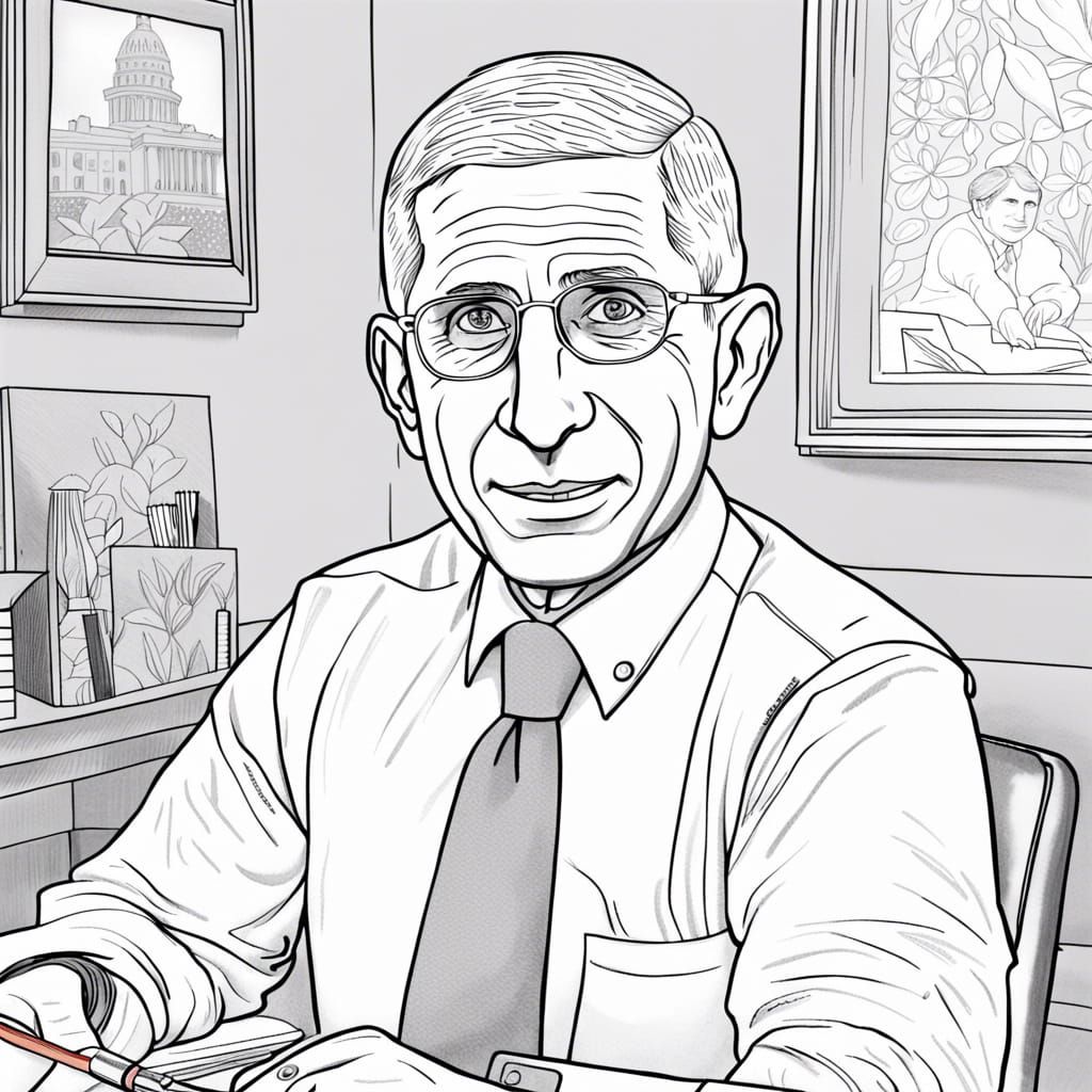 anthony fauci, coloring page AI Generated Artwork NightCafe Creator