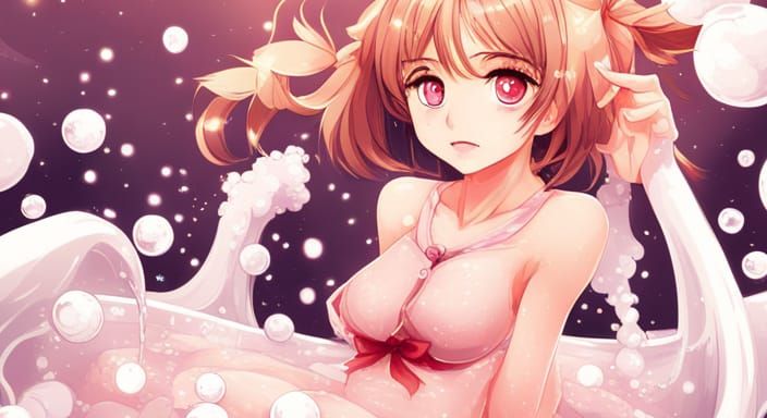 Girl in fancy bubble bath 1
