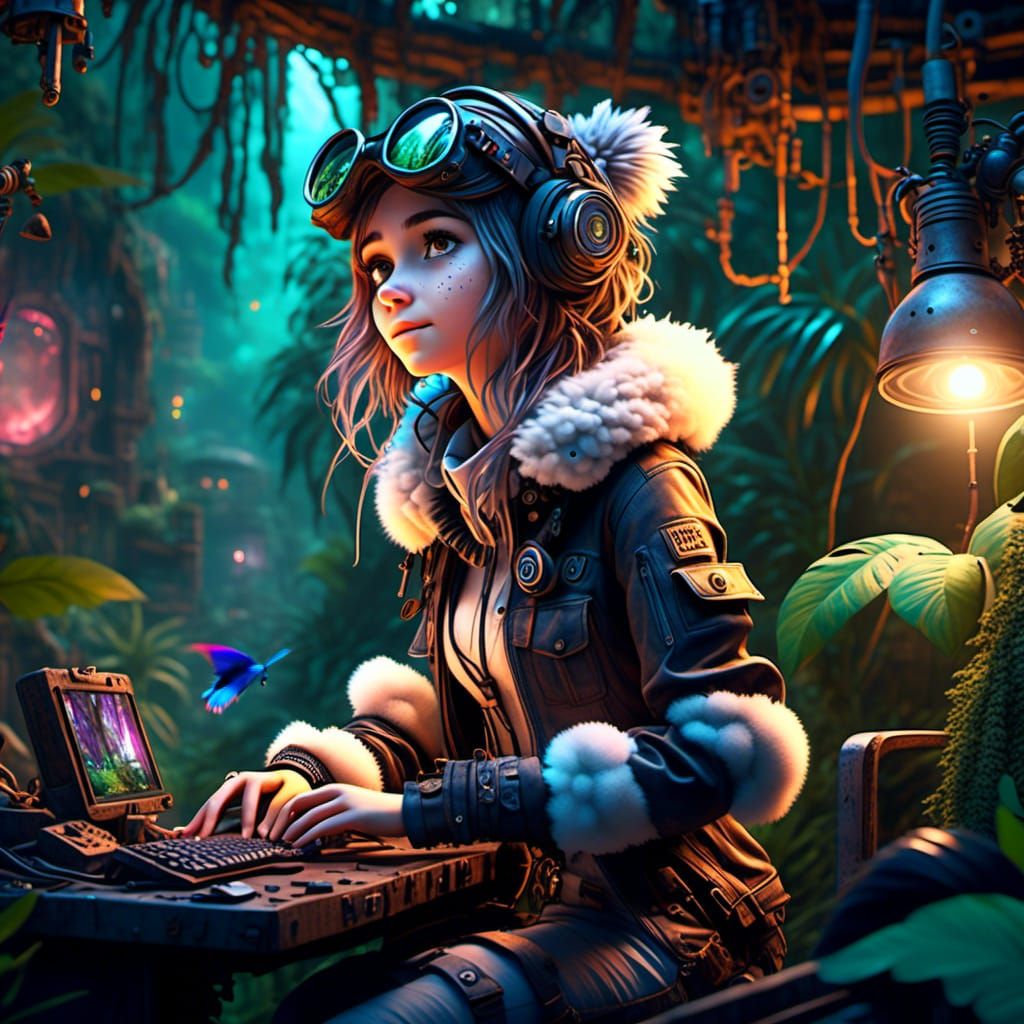 Gamer Girl In The Jungle