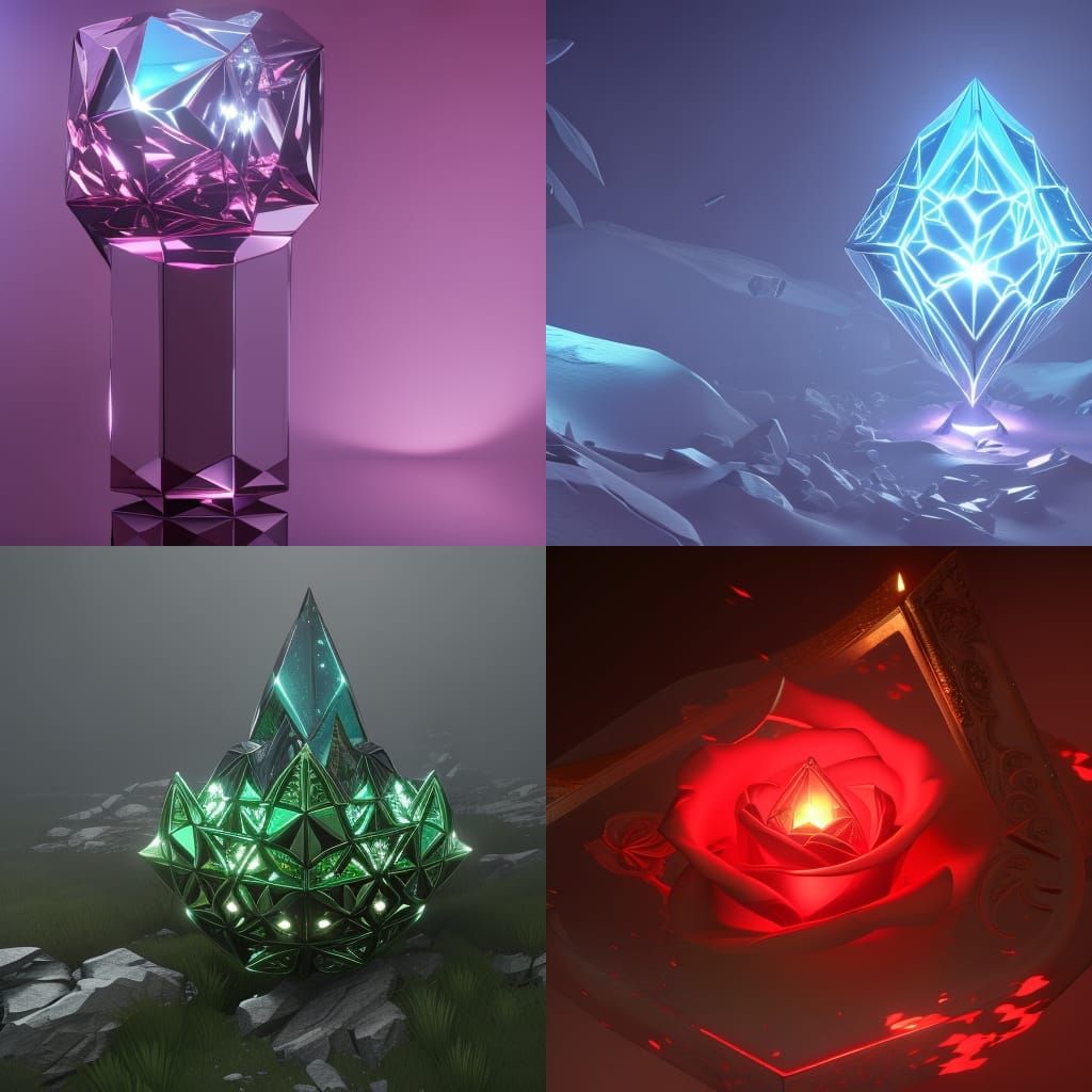 a rose quart diamond a masterpiece, 8k resolution, dark fant...