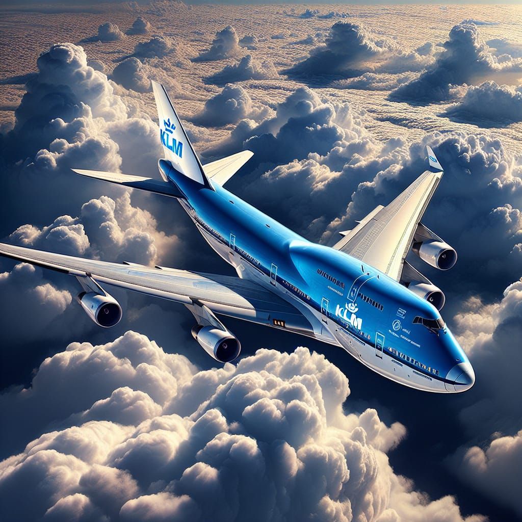 Sky from a Plane's View "KLM" Boeing 747-400  by @Znarf