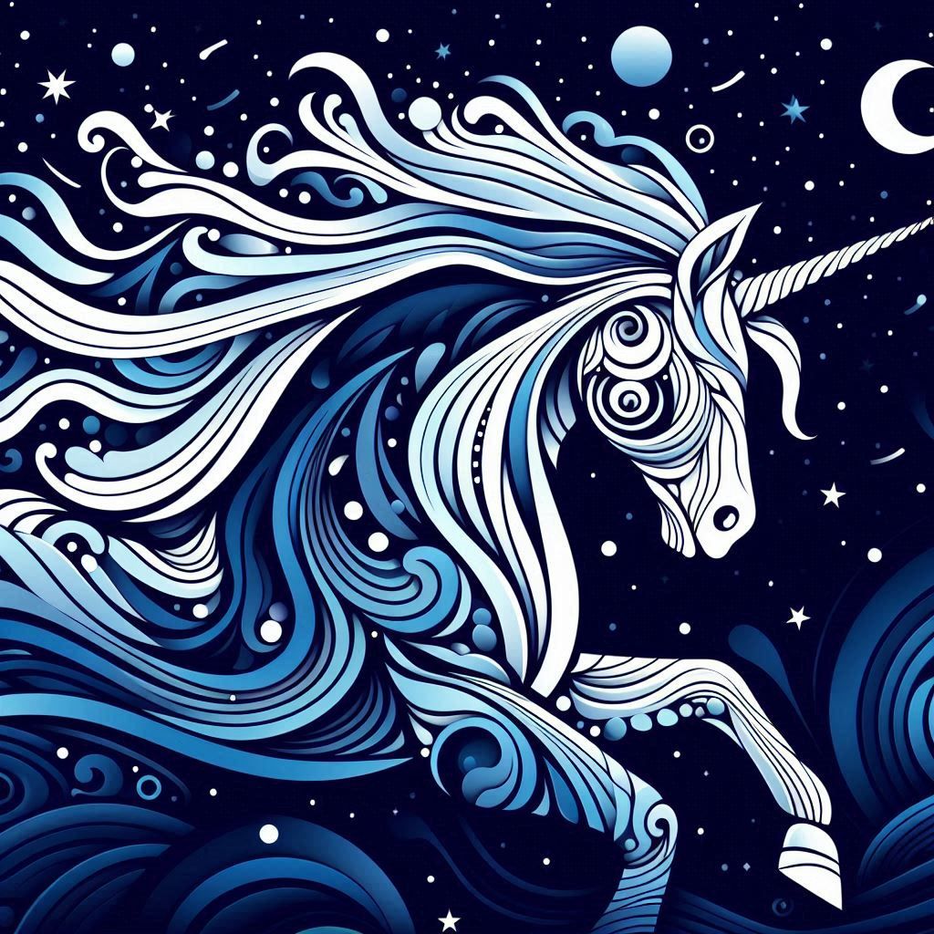 Negative Space Unicorn