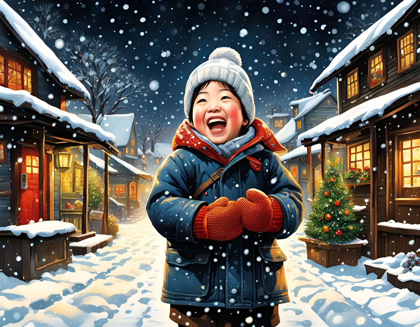 Laughing in the Snow  by @Debb