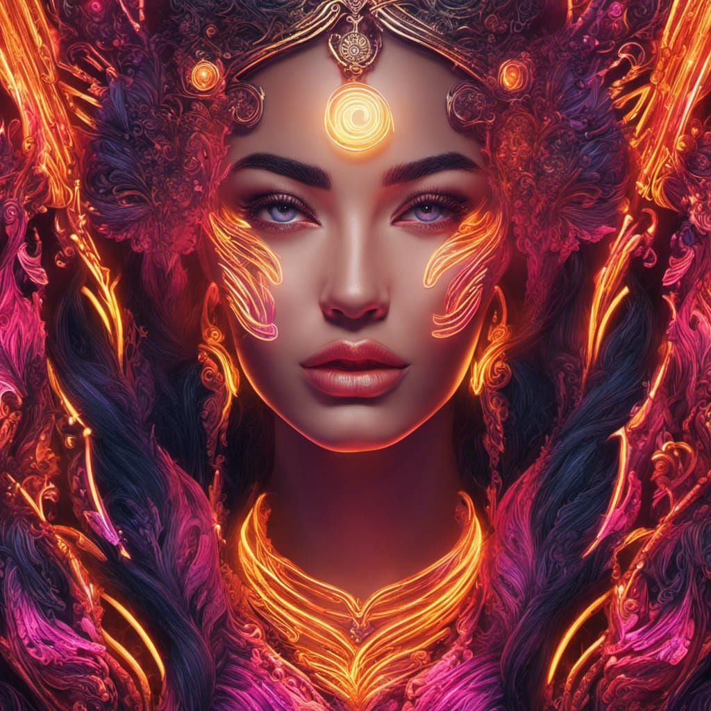 Neon Goddess - AI Generated Artwork - NightCafe Creator