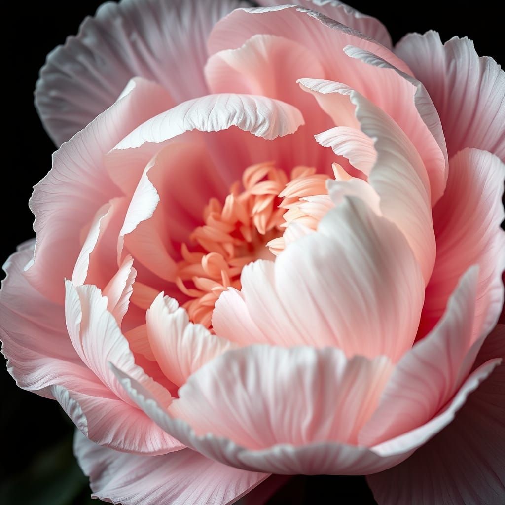 Delicate Peony Petal in Photorealistic Detail