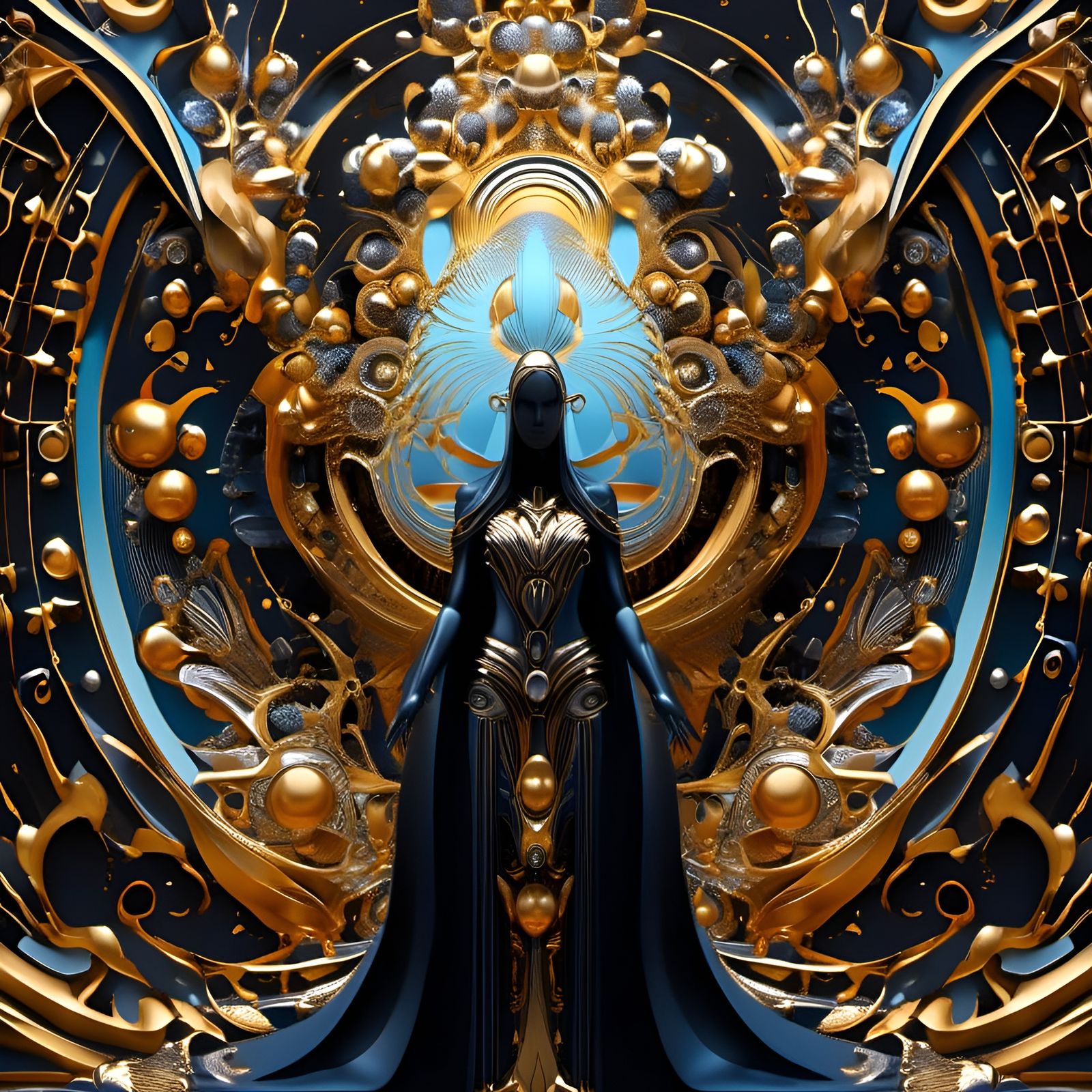 Blue Pleiadian Goddess #2 - AI Generated Artwork - NightCafe Creator