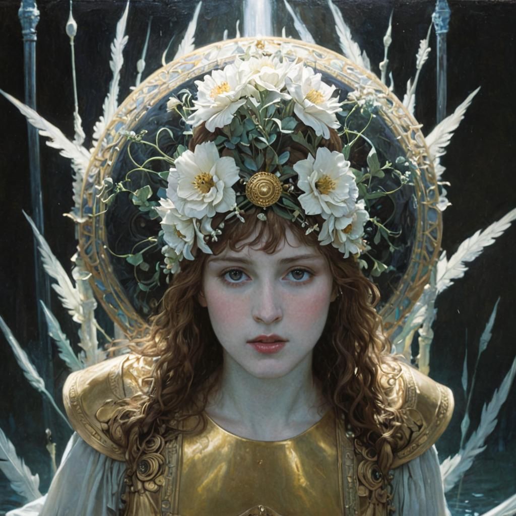 Sci-Fi Ice Villain on Icy Throne: High Fashion Portrait