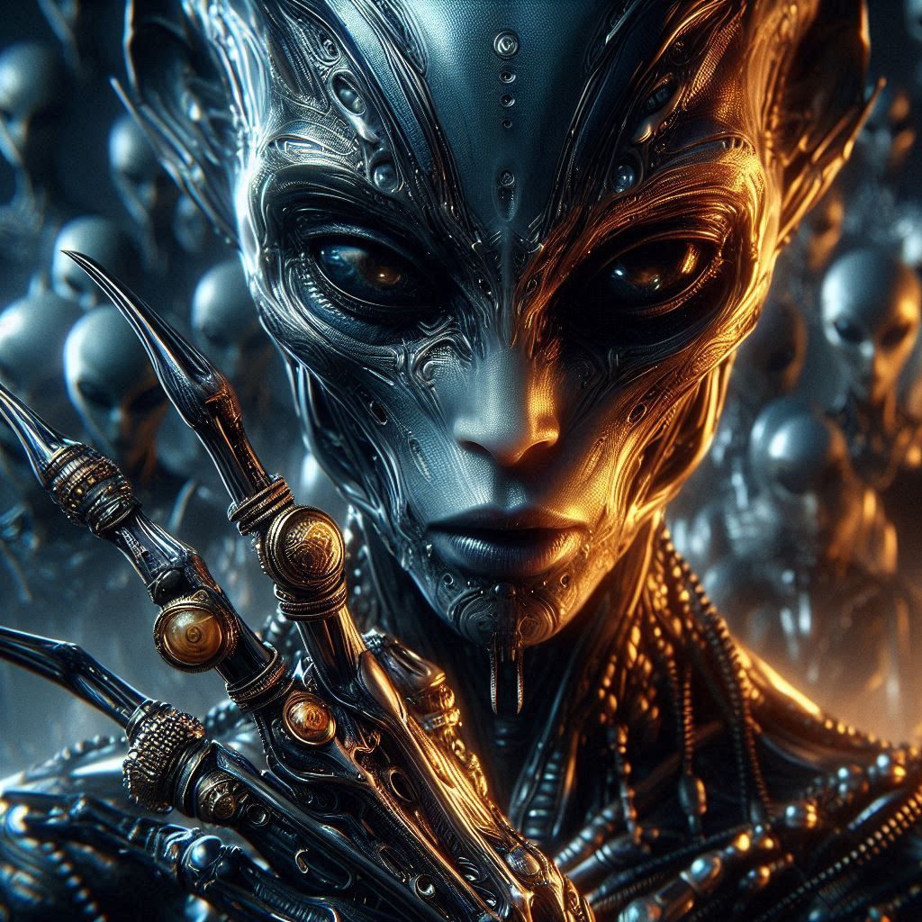 Portrait of Alien. Mary-T45, galactical stylist.