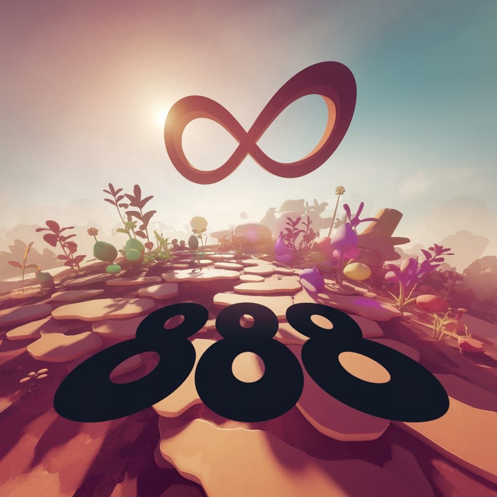 Majestic Infinite Symbol Soars in Vibrant, Whimsical Landsca...