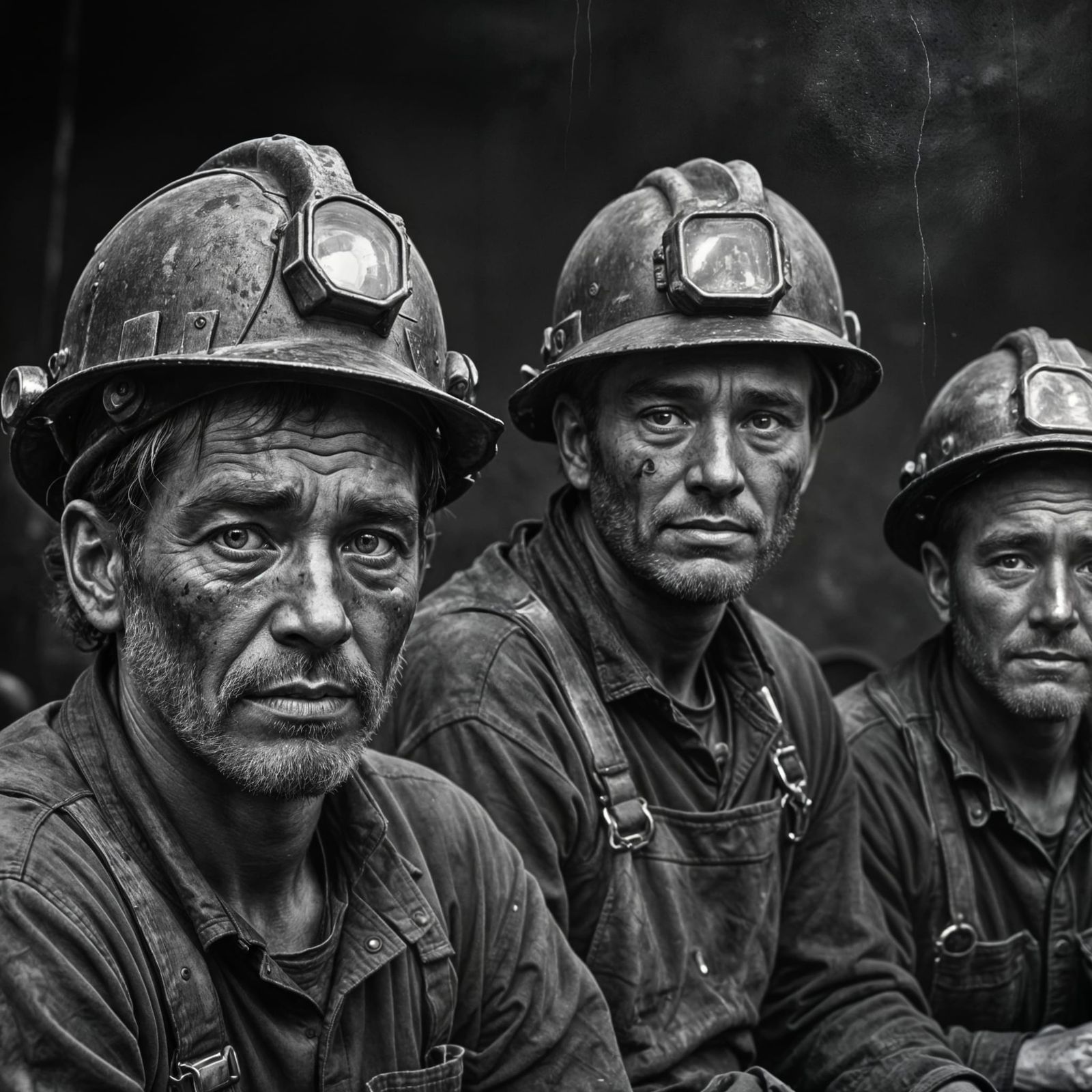 Early 20th Century coal miners after work   by @Valmont