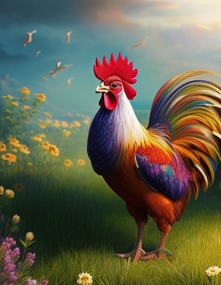 Rooster - AI Generated Artwork - NightCafe Creator