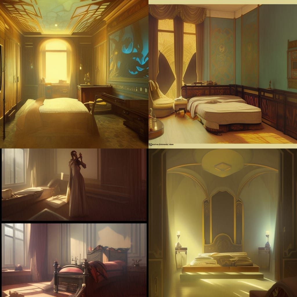 an art deco bedroom