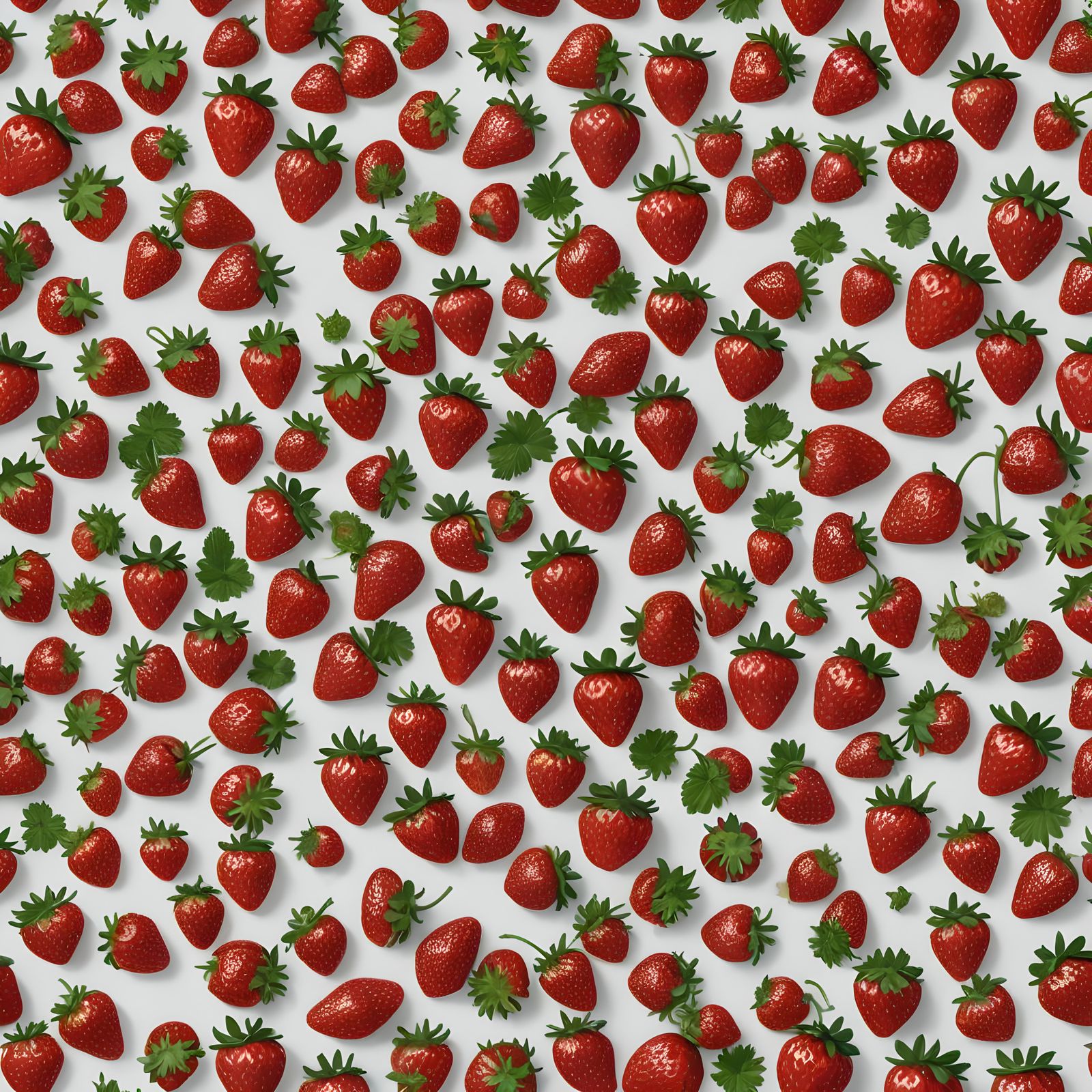 Large Strawberry on White Background