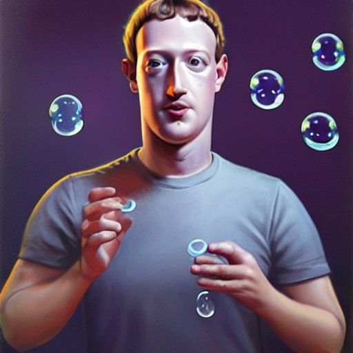 Mark Zuckerberg blowing bubbles