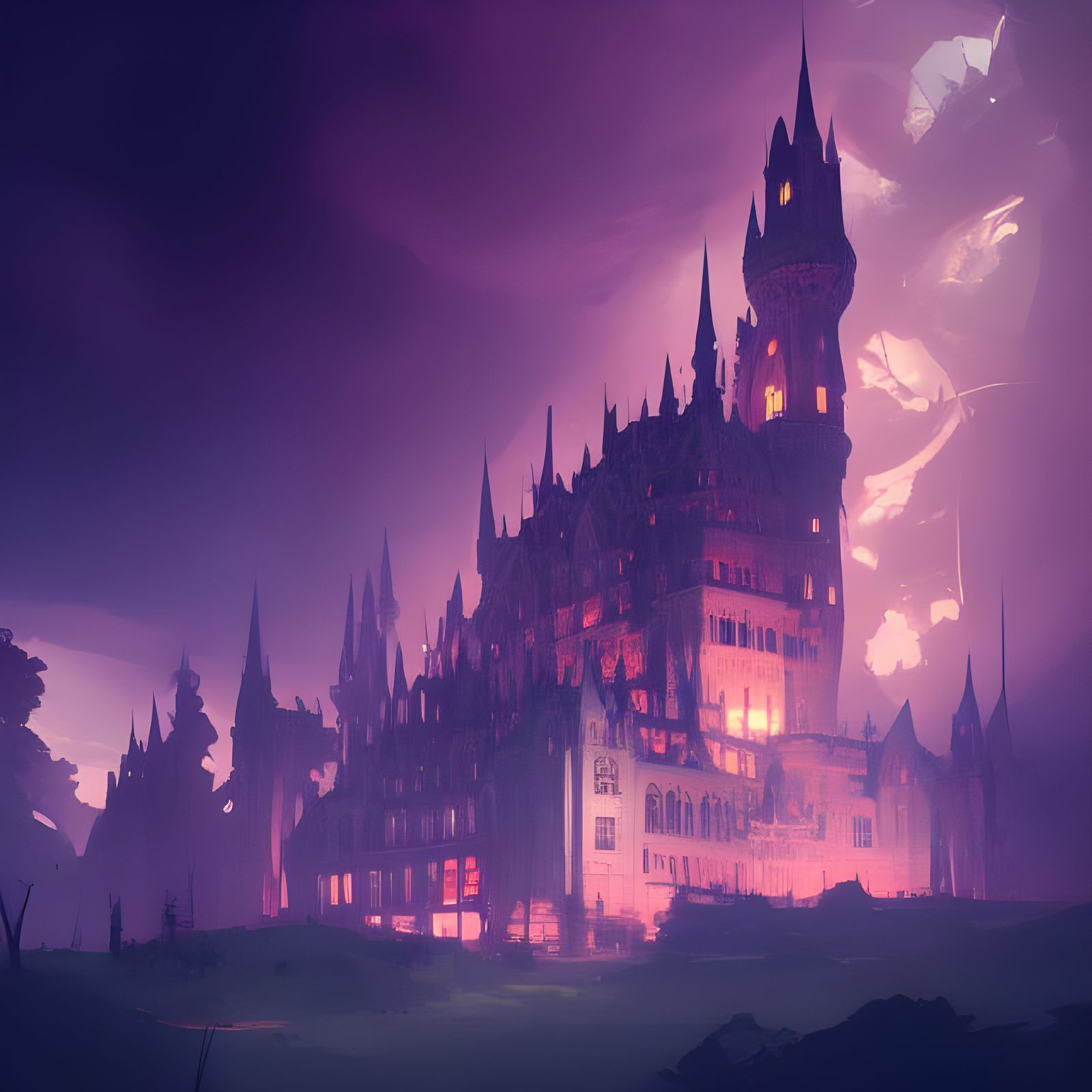 Hyperdetailed Castle Illustration in Vibrant Colors