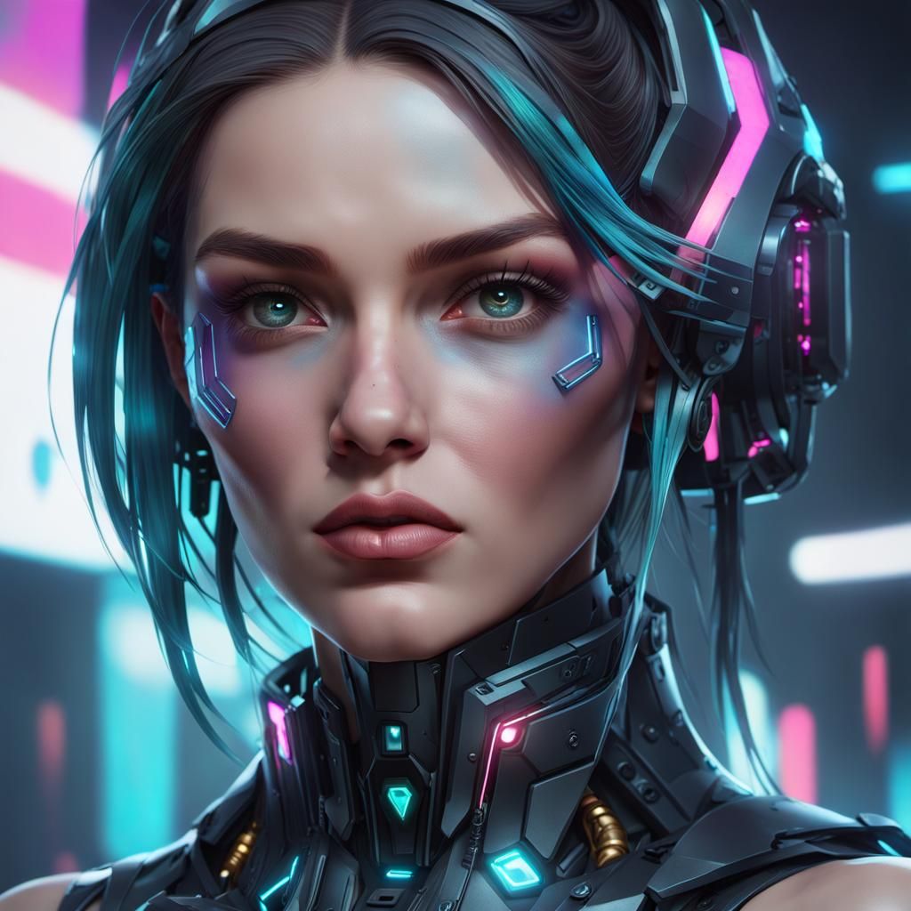 Portrait of a Cybergirl I - AI Generated Artwork - NightCafe Creator