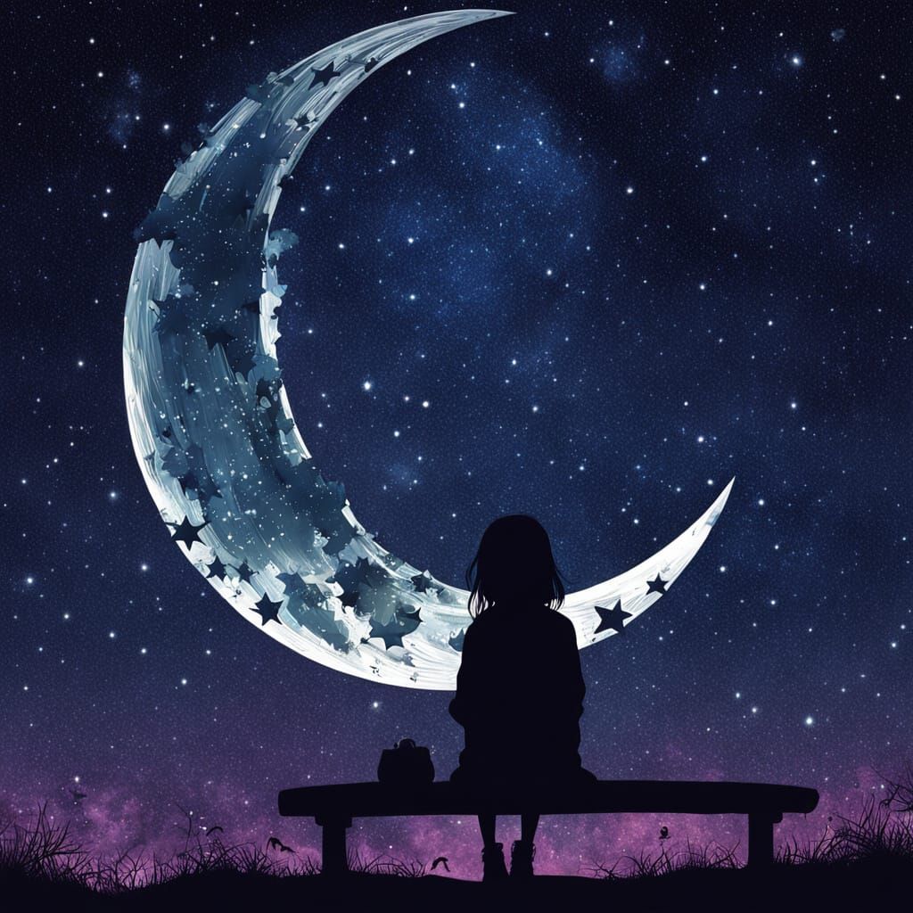 ^^Moon Gazing  by @Little Rainbow