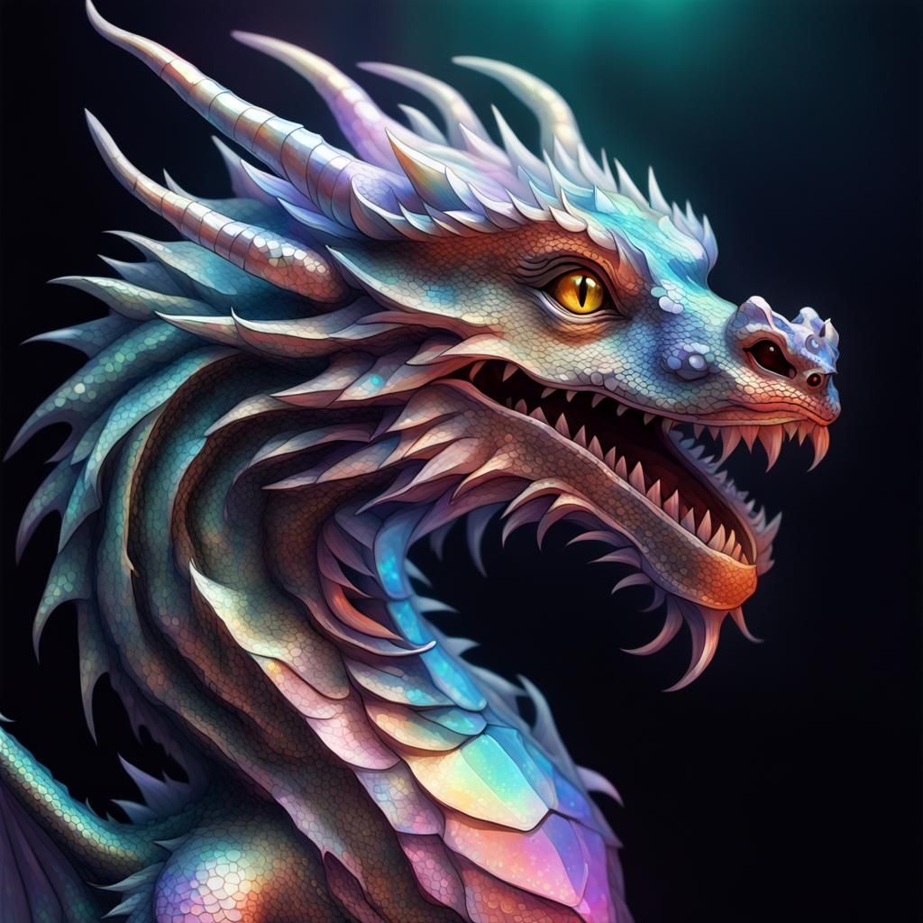 Holografic Dragon - AI Generated Artwork - NightCafe Creator